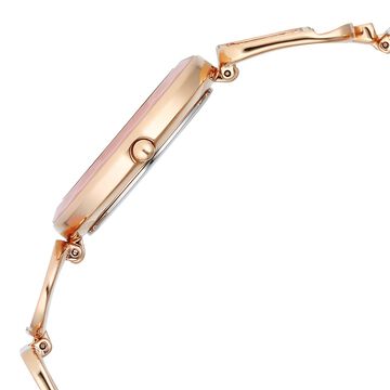 Titan Raga New You Quartz Analog Mother Of Pearl Round Dial Rose Gold Metal Strap Watch For Women