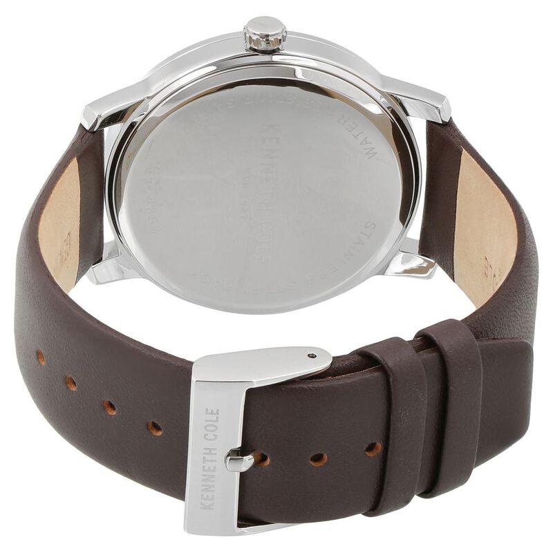 Kenneth Cole Quartz Analog Grey Dial Leather Strap Watch for Men - image number 3