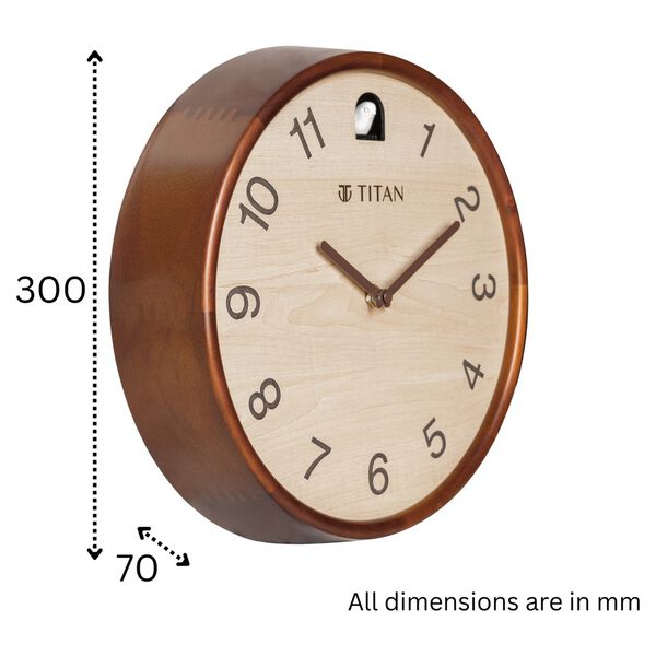 Titan Wooden Cuckoo Clock - Premium Decor Wooden Wall Clock with a Contemporary look - 30 cm x 30 cm (Medium) - image number 3