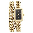Vyb Showstopper By Fastrack Quartz Analog Black Dial Golden Metal Strap Watch For Girls - image number 1