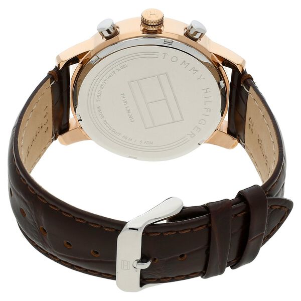 Tommy Hilfiger Quartz Multifunction Silver Dial Leather Strap Watch for Men - image number 4