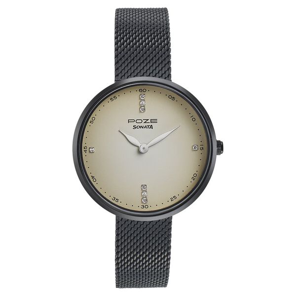 Sonata Poze Quartz Analog White Dial Mesh Strap Watch for Women - image number 1