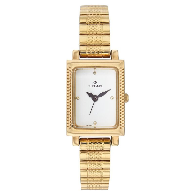Titan Quartz Analog White Dial Watch for Women
