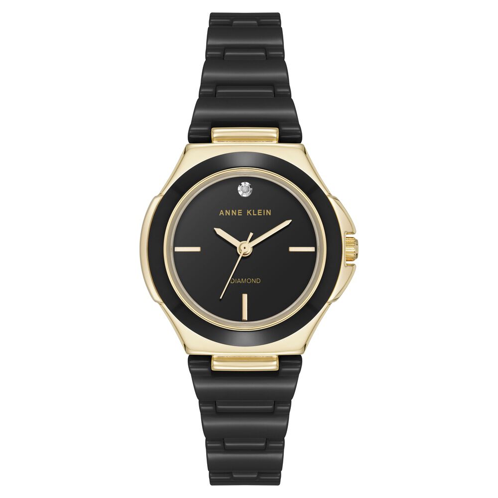 Anne Klein Quartz Analog Black Dial Ceramic Strap Watch For Women-image-30