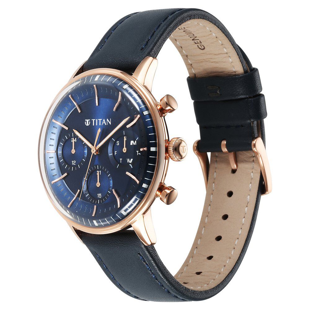 Light leather deals titan watches