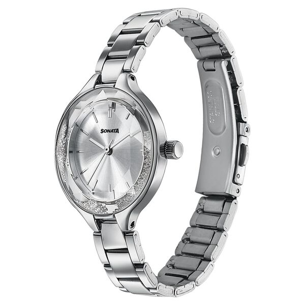 Sonata Festive Quartz Analog Silver Dial Silver Metal Strap Watch For Women - image number 2