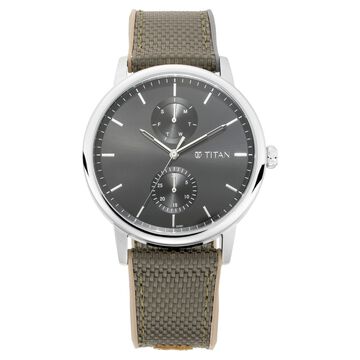 Titan Athleisure Silver Dial Quartz Multifunction Nylon Strap watch for Men