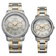 Titan Royal Bandhan Quartz Analog with Day and Date Black Dial Two Toned Strap Watch For Couple