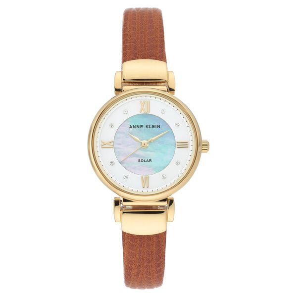 Anne Klein Quartz Analog Mother of Pearl Dial Leather Strap Watch for Women - image number 1