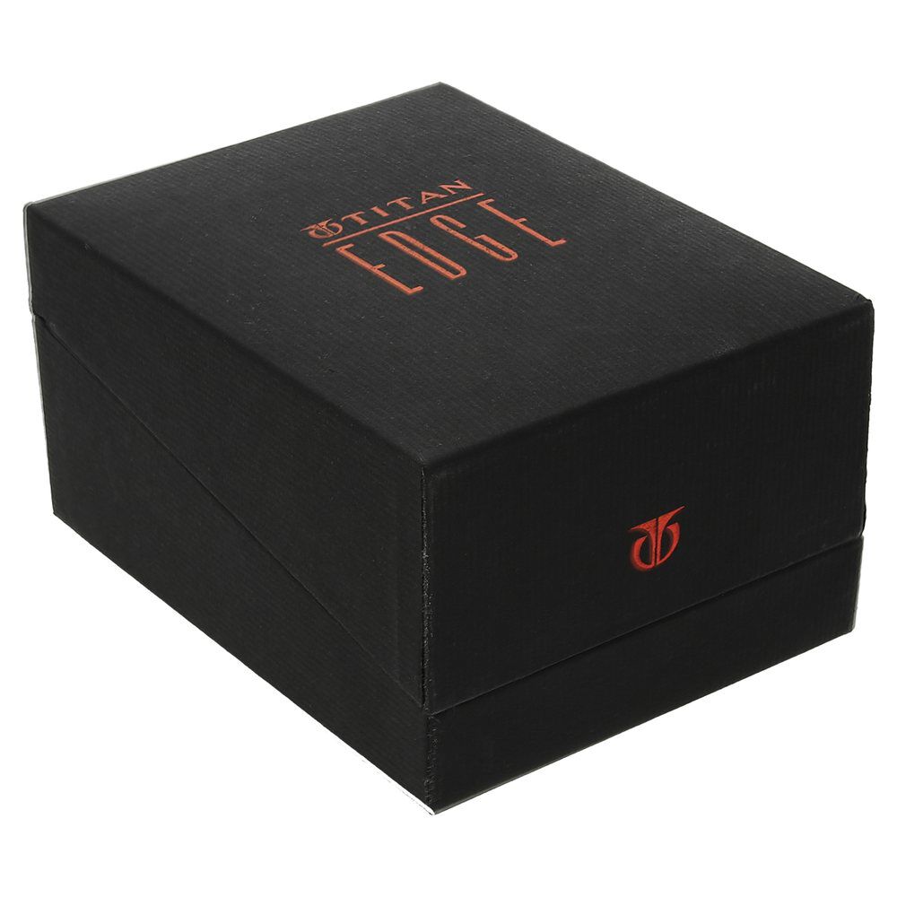 Buy Online Titan Edge Black Dial Analog Stainless Steel Strap