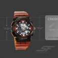 Sonata SF Spectra Quartz Digital Black Dial Translucent Orange PU Strap Watch For Men - image number 3