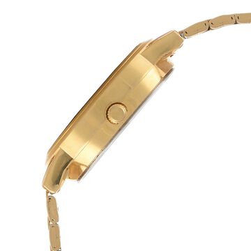Sonata Quartz Analog Champagne Dial Metal Strap Watch for Men