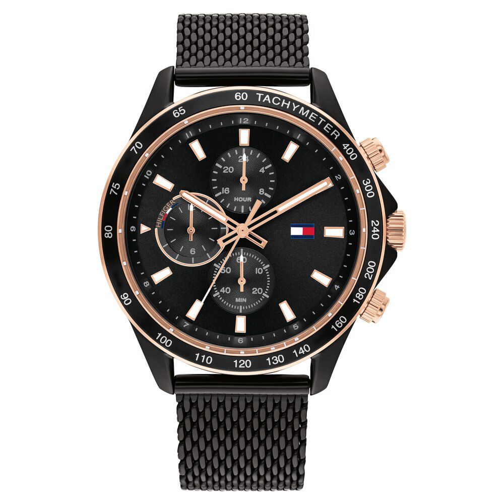 Buy Online Tommy Hilfiger Quartz Multifunction Black Dial