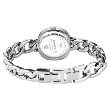 Vyb Starlet By Fastrack Quartz Analog Silver Dial Silver Metal Strap Watch For Girls
