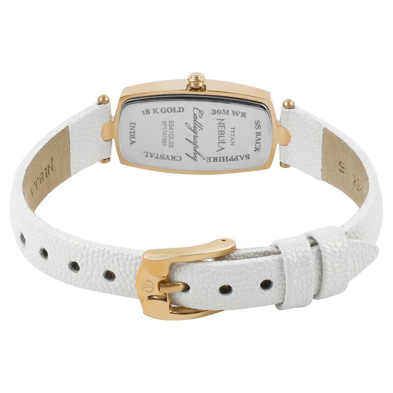 Titan Nebula Calligraphy Quartz Analog 18 Karat Solid Gold Watch for Women - image number 4