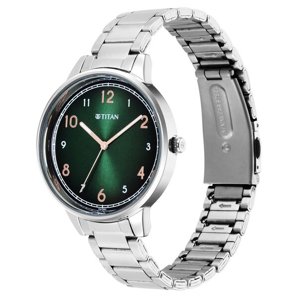 Titan Trendsetters Green Dial Analog Stainless Steel Strap watch for Women - image number 2