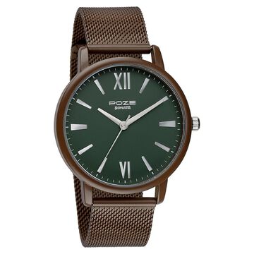 Sonata Poze Quartz Analog Green Dial Mesh Strap Watch for Men