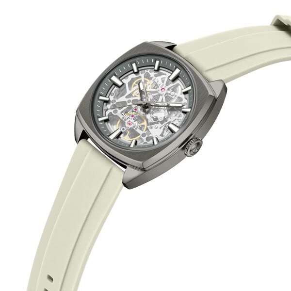 Kenneth Cole Automatic Grey Dial Orange Silicone Strap Watch For Men - image number 3