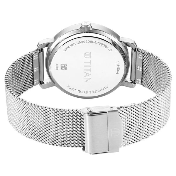 Titan Workwear Quartz Analog Silver Dial Stainless Steel Strap Watch for Men - image number 4