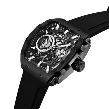 Police Quartz Multifunction Black Dial Black Colour Silicone Strap Watch For Men