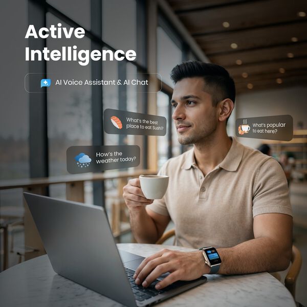 Titan Smart 4.0 Smartwatch with 1.93" AMOLED Display, Infinite AI Watch Faces, AI Voice assistant, Smart Hydration - image number 2