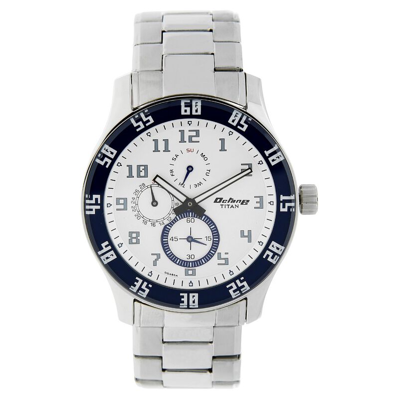Titan Octane Silver Dial Quartz Multifunction Stainless Steel Strap Watch for Men - image number 0