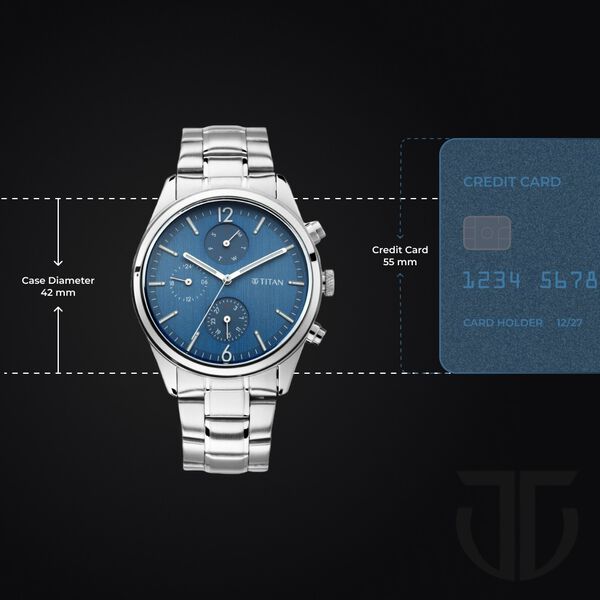 Titan Men's Metropolitan Charm: Men's Multifunctional Blue Watch with Metallic Accents - image number 2