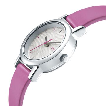 Sonata Splash White Dial Women Watch With Leather Strap