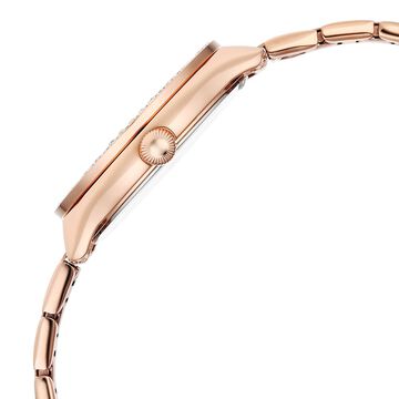 Titan Purple Glamour Quartz Analog with Date Mother Of Pearl Dial Rose Gold Stainless Steel Strap Watch For Women
