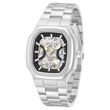 Kenneth Cole Automatic Black Dial Silver Stainless Steel Strap Watch For Men