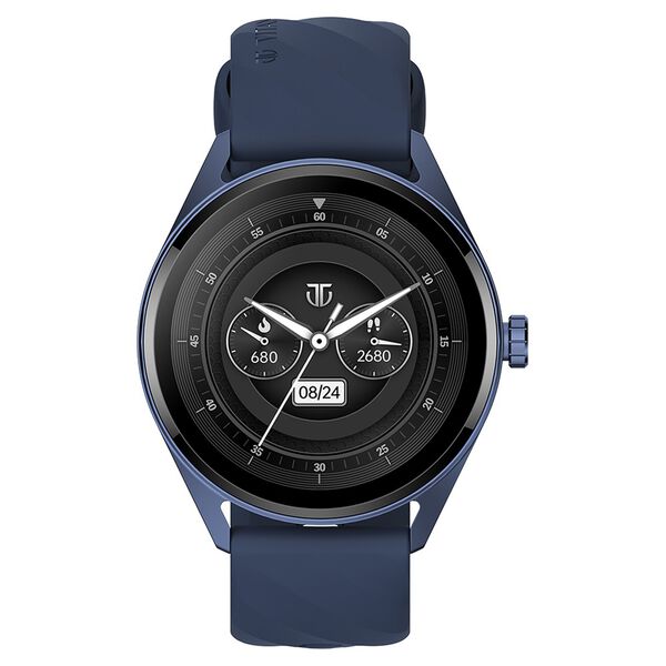 Titan Crest with 3.63 cm AMOLED Display with AOD, Functional Crown, BT Calling, Premium Smartwatch with Blue Strap - image number 0
