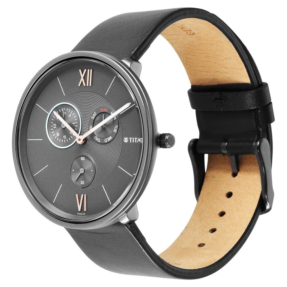 Buy Online Titan Slim Quartz Multifunction Grey Dial Quartz