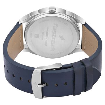 Fastrack MetaWe Quartz Analog Blue Dial Leather Strap Watch For Guys