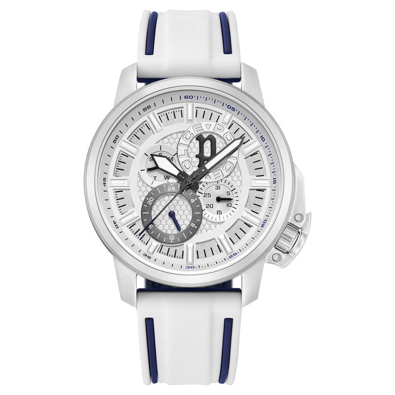 Police White Dial Quartz Multifunction Watch for Men