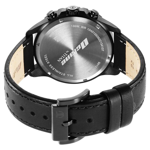 Titan Octane Classic Sporty Black Dial Chronograph Leather Strap watch for Men - image number 4