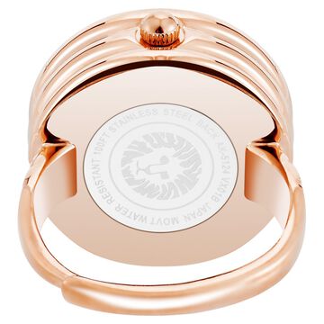 Anne Klein Quartz Analog Pink Dial Rose Gold Metal Ring Watch For Women