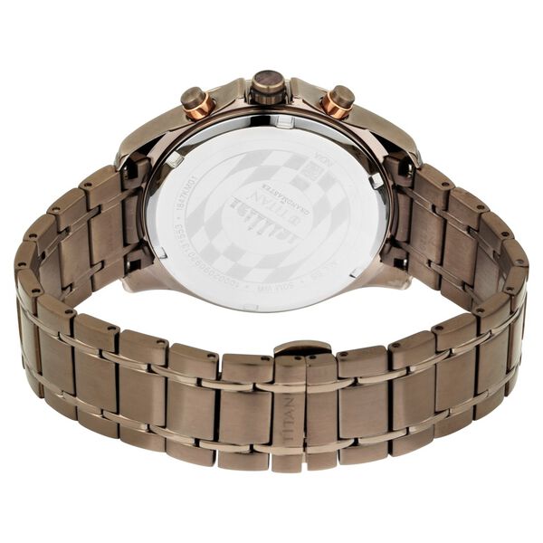 Titan Grandmaster Brown Dial Chronograph Stainless Steel Strap watch for Men - image number 5