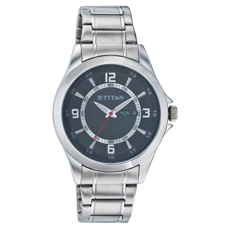 Titan Quartz Analog with Day and Date Black Dial Watch for Men