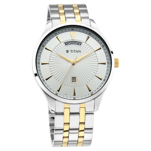 Titan Regalia Opulent White Dial Analog with Day and Date Stainless Steel Strap Watch for Men - image number 0