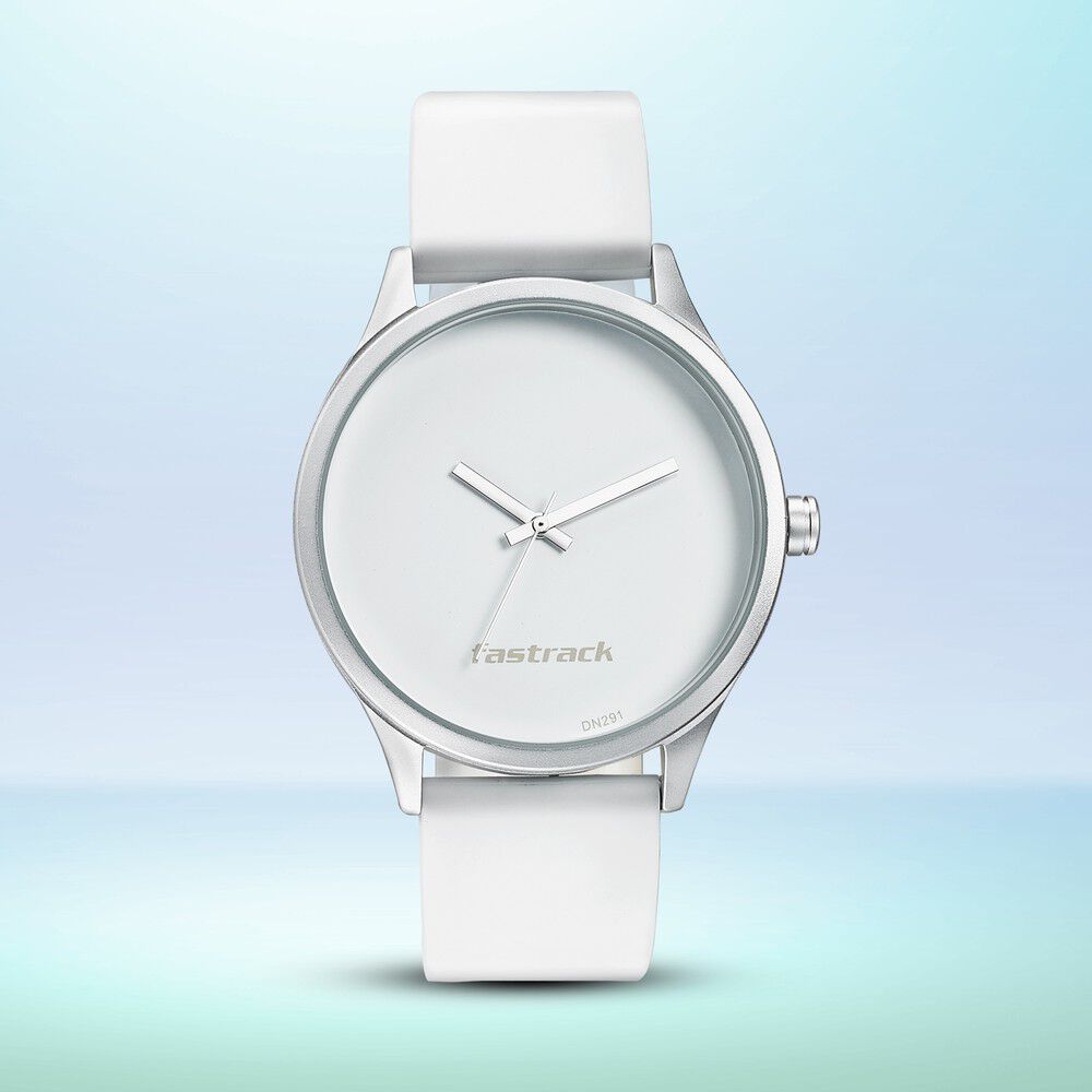 Fastrack Topicals Quartz Analog White Dial Silicone Strap Unisex Watch