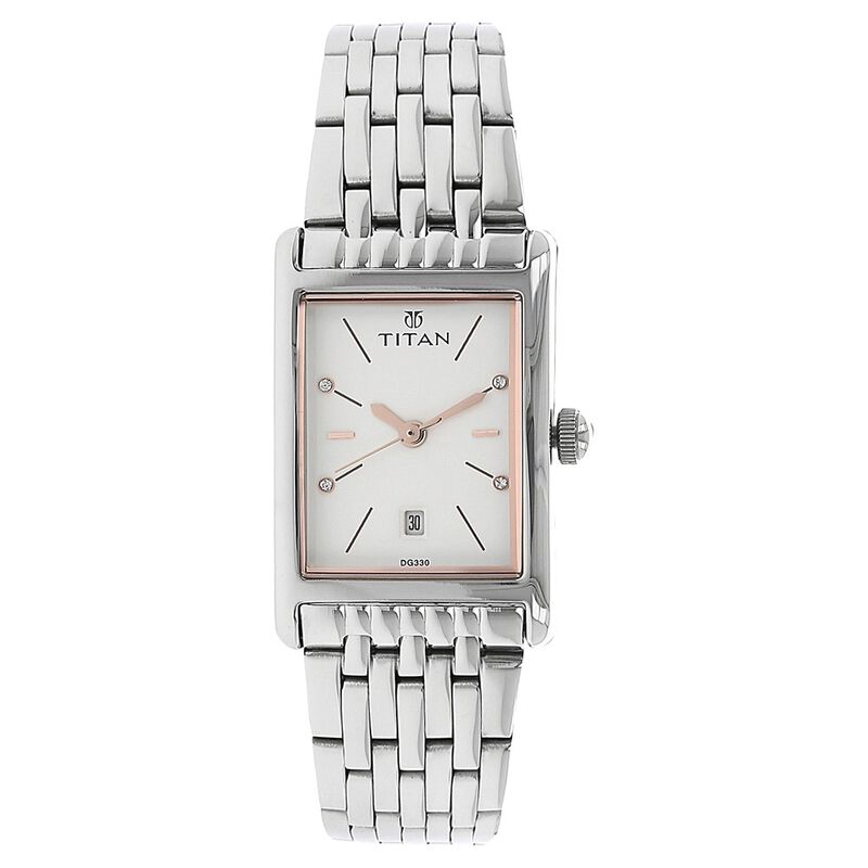 Titan Workwear White Dial Analog Stainless Steel Strap Watch for Women - image number 0
