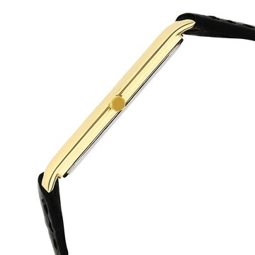 Titan Nebula Ultraslim 18k Gold Analog Leather Strap Watch for Men