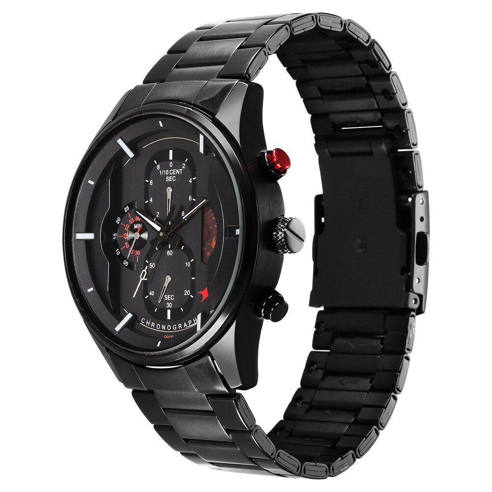 Black metal strap watches fastrack top