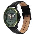 Fastrack Street Opulence Quartz Sun Moon Multifunction Green Dial Black Leather Strap Watch For Guys - image number 2