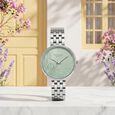Poze Poze Quartz Analog Green Dial Silver Metal Strap Watch For Women - image number 0