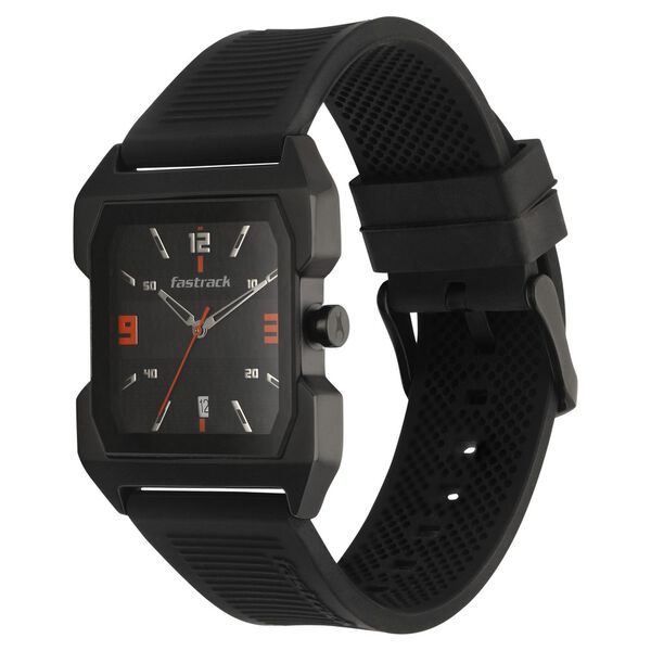 Fastrack Hitlist Quartz Analog with Date Black Dial PU Strap Watch for Guys - image number 2
