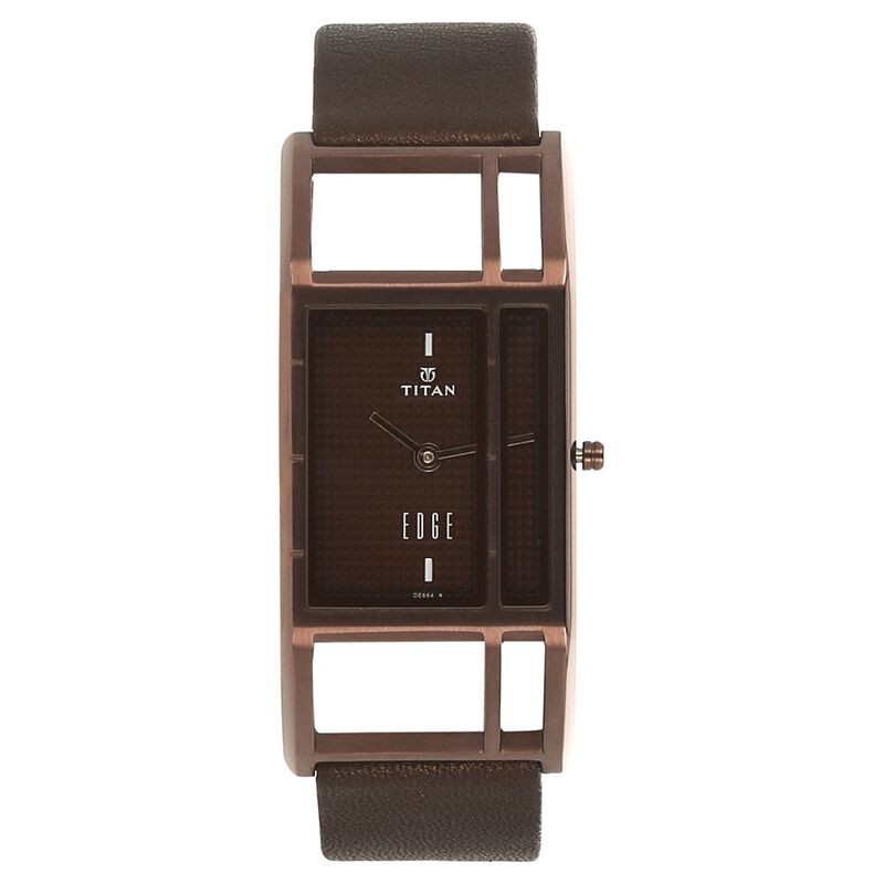 Titan Edge Brown Dial Women Watch With Leather Strap - image number 0