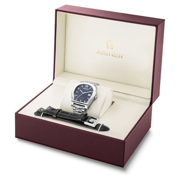Aigner Quartz Analog Black Dial Silver Stainless Steel Strap Watch For Men - image number 0