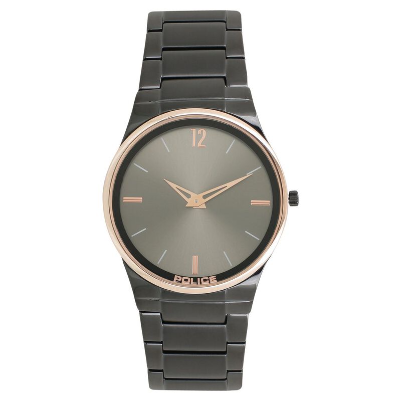Police Quartz Analog Grey Dial Metal Strap Watch for Men