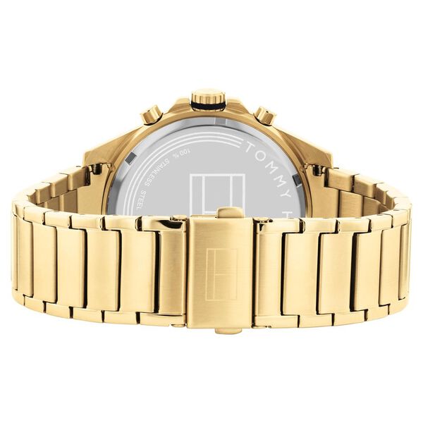 Tommy Hilfiger Multifunction Black Round Dial Bicolour Stainless Steel Strap Watch For Men - image number 2
